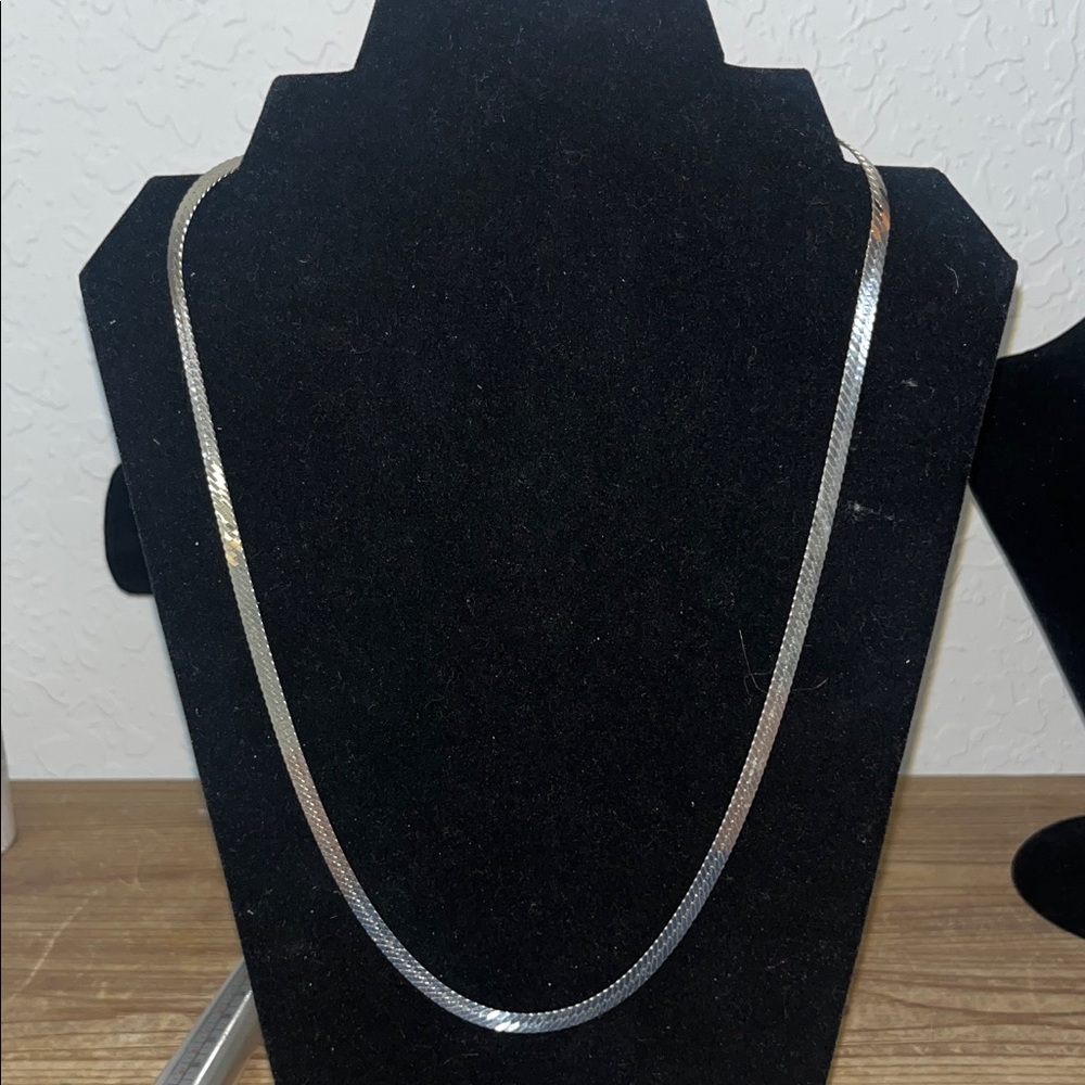 Sterling Silver Herringbone Necklace